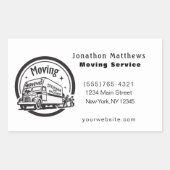 We verplaatsen het pakbedrijf van de vrachtdozen rechthoekige sticker (Voorkant)