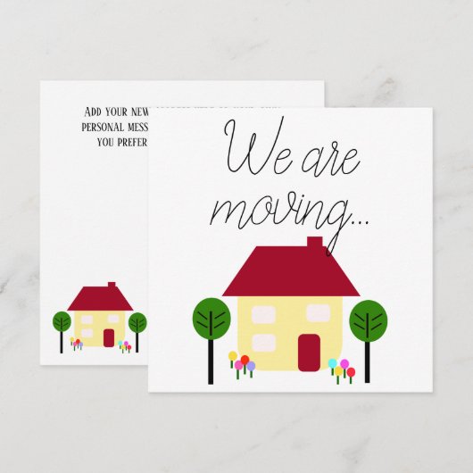 We verplaatsen nieuw adres bewerkbaar aankondiging (Voorkant / Achterkant)