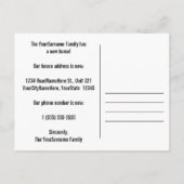 "WE VERPLAATSEN ONS." Wijziging van het Briefkaart (Achterkant)