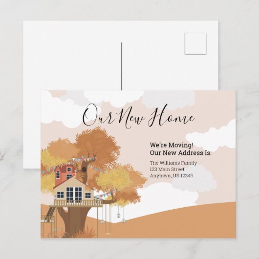 We verplaatsen onze nieuwe adreswijziging voor thu briefkaart (Voorkant / Achterkant)