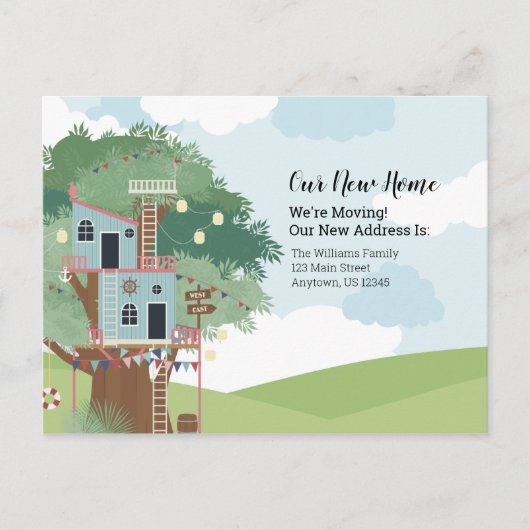 We verplaatsen onze nieuwe adreswijziging voor thu briefkaart (Voorkant)