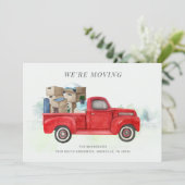 We verplaatsen Red Truck Change of Address Kaart (Staand voorkant)