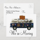 We verplaatsen Retro Van Notification Briefkaarten (Voorkant / Achterkant)