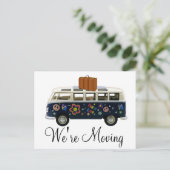 We verplaatsen Retro Van Notification Briefkaarten (Staand voorkant)