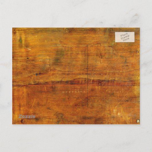 We verplaatsen retro verhuiswagen van Old Wood Aankondigingskaart (Achterkant)