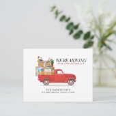 We verplaatsen Rode vrachtwagen naar adreswijzigin Aankondigingskaart (Staand voorkant)