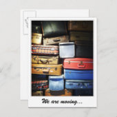 We verplaatsen stapel koffers aankondigingskaart (Voorkant / Achterkant)