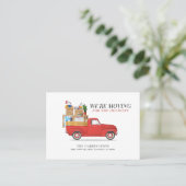 We verplaatsen vakantieverandering van Adres Red T Visitekaartje (Staand voorkant)