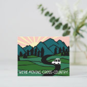 We verplaatsen Van Mountains Vanlife Sunrise Briefkaart (Staand voorkant)