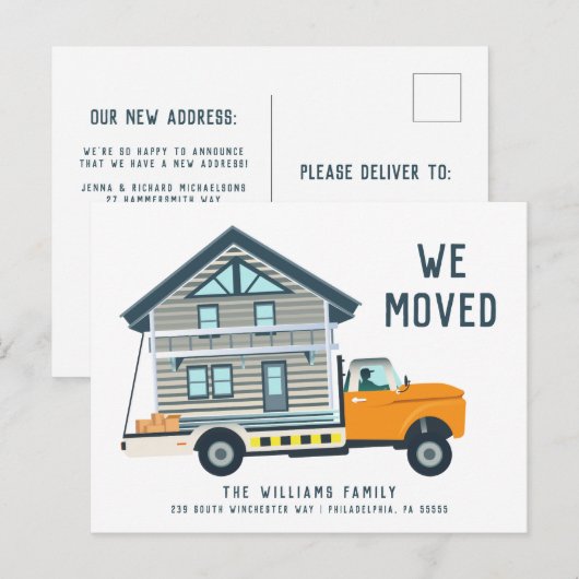 WE VERPLAATSEN | Verplaatsende vrachtwagen Aankondigingskaart (Voorkant / Achterkant)