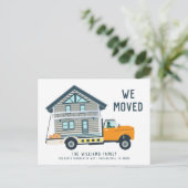 WE VERPLAATSEN | Verplaatsende vrachtwagen Aankondigingskaart (Staand voorkant)