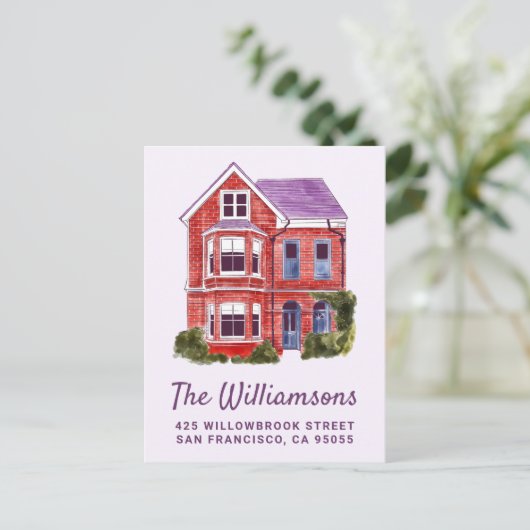 WE VERPLAATSEN | WATERVERF BRIEFKAART (Staand voorkant)