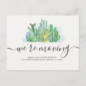 We verplaatsen Waterverf Cacti-adreswijziging Aankondigingskaart (Voorkant)