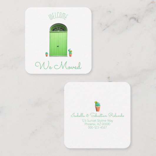 We verplaatsten groene deuren naar zuidwestelijke  vierkante visitekaartje (Voorkant / Achterkant)