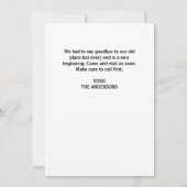 We verplaatsten New Home Typogrtpahy Family Photo  Aankondiging (Achterkant)