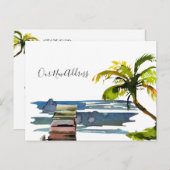 We verplaatsten Waterfront Dock Palm Tree Nieuw ad Aankondigingskaart (Voorkant / Achterkant)