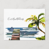 We verplaatsten Waterfront Dock Palm Tree Nieuw ad Aankondigingskaart (Voorkant)
