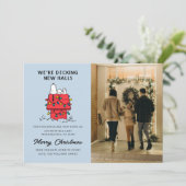 We versieren nieuwe hallen | Snoopy We zijn verhui Feestdagenkaart (Staand voorkant)