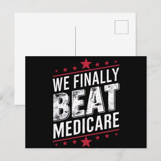 We verslaan eindelijk Medicare Trump Biden verkiez Briefkaart (Voorkant / Achterkant)