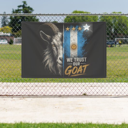 We vertrouwen onze GOAT Argentinië Fan Spandoek (Insitu)