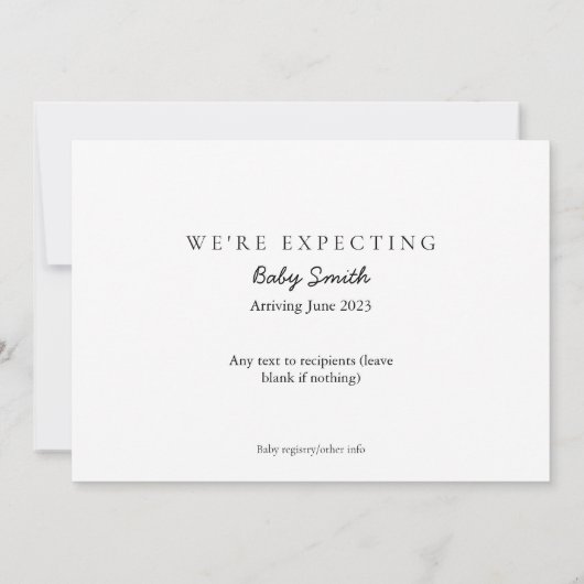 We verwachten Baby maand juni 2023 Agenda News Kaart (Achterkant)