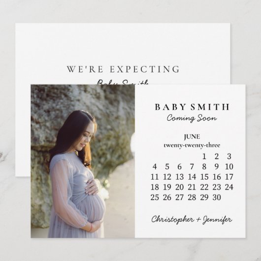 We verwachten Baby maand juni 2023 Agenda News Kaart (Voorkant / Achterkant)