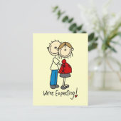 We verwachten Baby-overhemden en cadeaus Aankondigingskaart (Staand voorkant)
