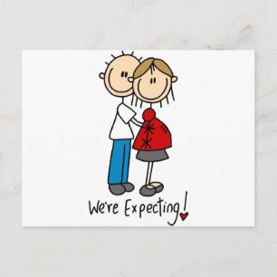 We verwachten Baby-overhemden en cadeaus Briefkaart
