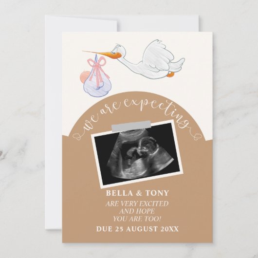 We verwachten bruine zwangerschap Sonogram Kaart (Voorkant)