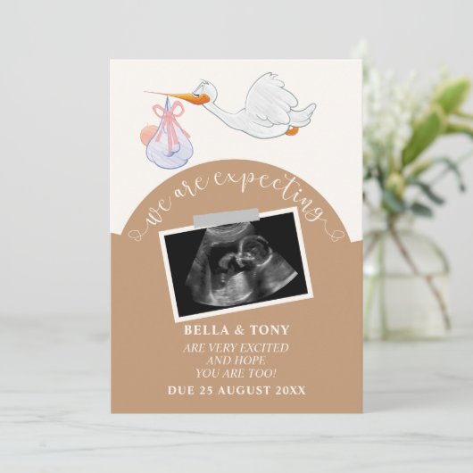 We verwachten bruine zwangerschap Sonogram Kaart (Staand voorkant)