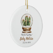 We verwachten dat Baby cactus ouders cadeau krijge Keramisch Ornament (Rechts)