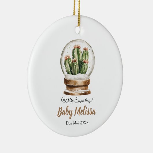 We verwachten dat Baby cactus ouders cadeau krijge Keramisch Ornament (Rechts)