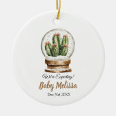 We verwachten dat Baby cactus ouders cadeau krijge Keramisch Ornament (Voorkant)