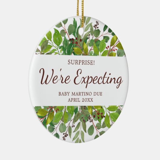 We verwachten dat Baby persoonlijke zwangerschappe Keramisch Ornament (Rechts)