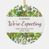 We verwachten dat Baby persoonlijke zwangerschappe Keramisch Ornament (Voorkant)