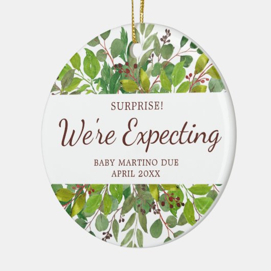 We verwachten dat Baby persoonlijke zwangerschappe Keramisch Ornament (Links)