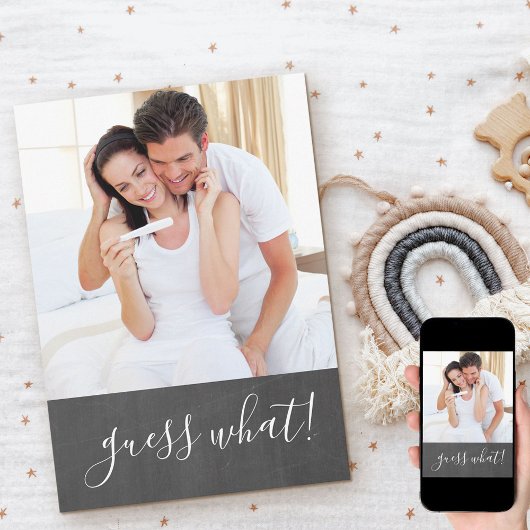 We verwachten dat Chalkboard Fotozwangerschap Aankondiging