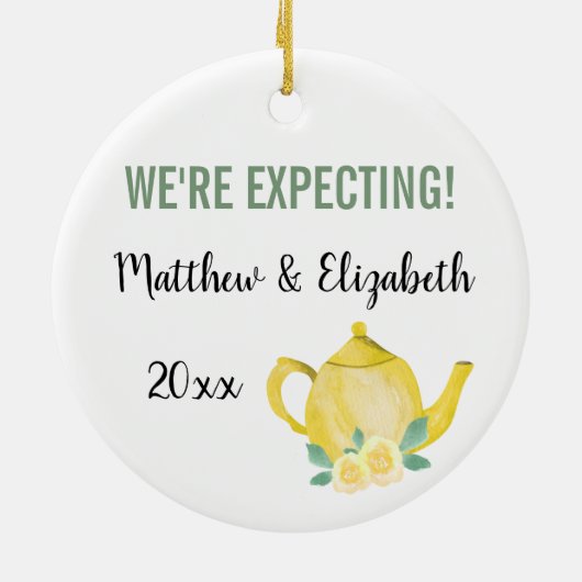 We verwachten dat een Baby gepersonaliseerd brouwt Keramisch Ornament (Achterkant)