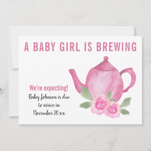 We verwachten dat een baby meisje zwanger wordt aankondiging (Voorkant)