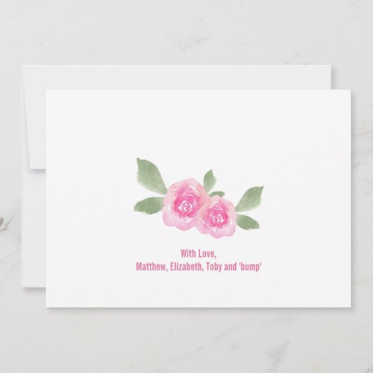 We verwachten dat een baby meisje zwanger wordt aankondiging (Achterkant)