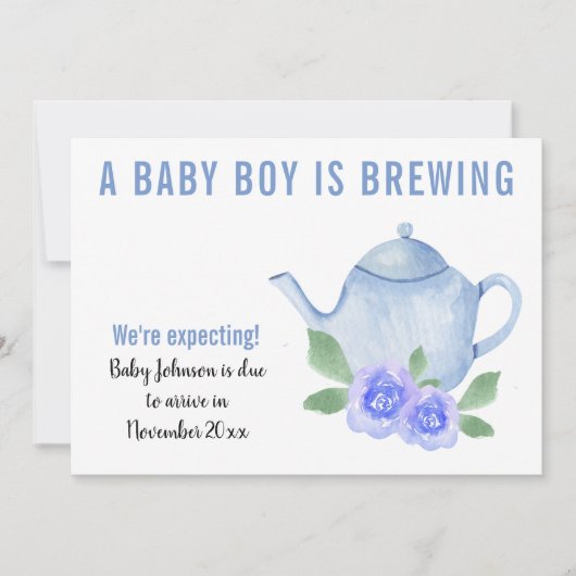 We verwachten dat een jongetje zwanger wordt aankondiging (Voorkant)