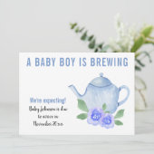 We verwachten dat een jongetje zwanger wordt aankondiging (Staand voorkant)