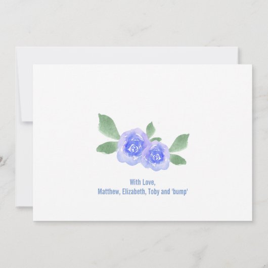 We verwachten dat een jongetje zwanger wordt aankondiging (Achterkant)