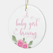 We verwachten dat een meisje theepot brouwt keramisch ornament (Links)