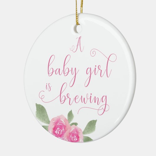 We verwachten dat een meisje theepot brouwt keramisch ornament (Links)