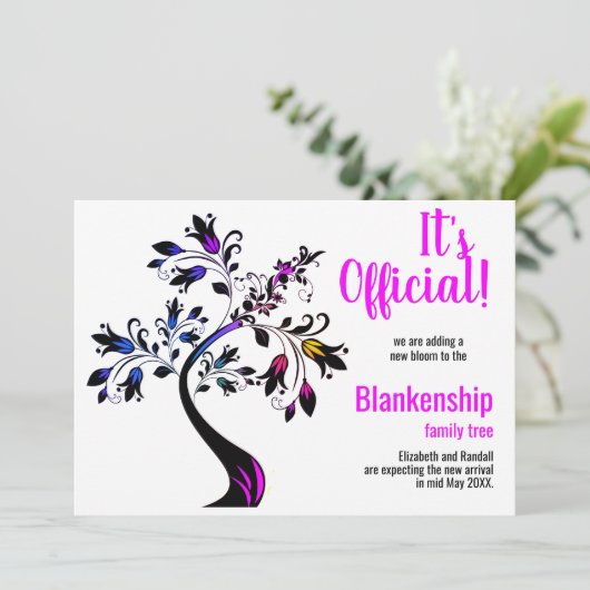 We verwachten dat het officieel Bloeiende Boom Roz Aankondiging (Staand voorkant)