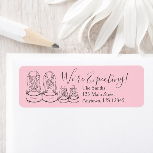 We verwachten een aankondiging van de zwangerschap etiket (Insitu)