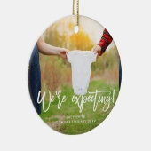 We verwachten een aankondiging van de zwangerschap keramisch ornament (Rechts)