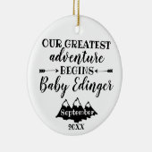 We verwachten een Baby-bekendmaking keramisch Orna Keramisch Ornament (Rechts)