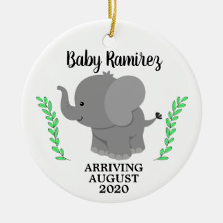 We verwachten een Baby-bekendmaking keramisch Orna Ornament
